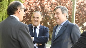 Ignacio S&aacute;nchez Gal&aacute;n, Javier Tebas y Miguel Cardenal.