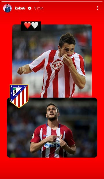 Historia de Koke en Instagram.