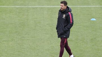 Simeone, en la sesión del Atlético.