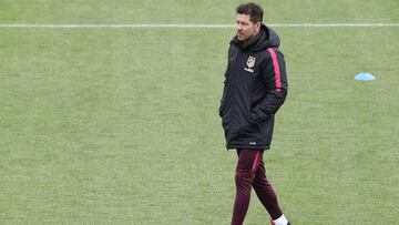 Simeone, en la sesi&oacute;n del Atl&eacute;tico. 