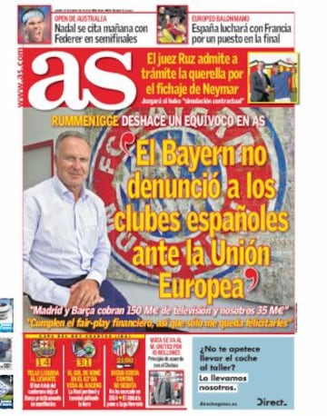 Las portadas de AS de enero