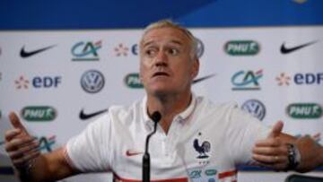 Deschamps, durante la rueda de prensa que ofreci&oacute; antes del partido frente a Espa&ntilde;a.