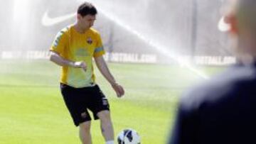 Messi, durante entrenamiento esta semana.