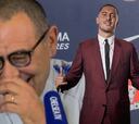 ¿Ironía?: La risa de Sarri por una pregunta sobre el Madrid y Hazard