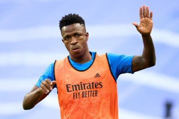 Vinicius, in a warm-up with Real Madrid.