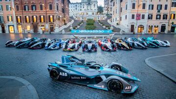 Los coches de F&oacute;rmula E en Roma.