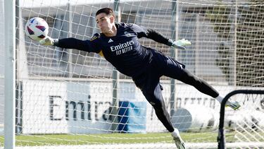 Kepa, en su primer entrenamiento.
