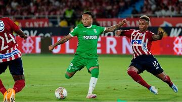 Jarlan Barrera durante el partido entre Junior y Nacional por Copa BetPlay.