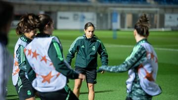 Lorena Navarro, en un entrenamiento con el Real Madrid.