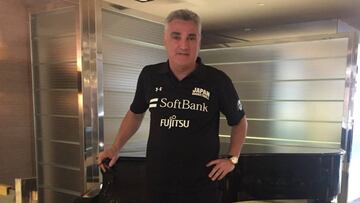 Julio Lamas, durante su visita a Madrid con la selección de Japón.