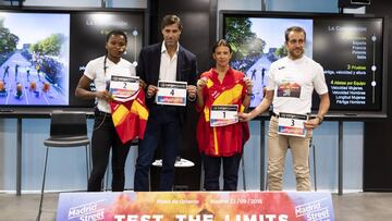 17/09/18 ATLETISMO ACTO LALIGA4SPORTS PRESENTACION MADRID STREET ATHLETICS 18 JULIET ITOYA RAUL CHAPADO ANGEL DAVID RODRIGUEZ PAJARO