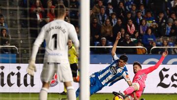 Carlos no pudo marcar ante el Lugo