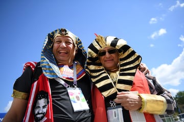 Hinchas de la selección egipcia.