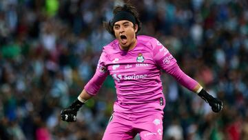 during the 11th round match between Santos and Leon as part of the Liga BBVA MX, Torneo Clausura 2025 at TSM Corona Stadium, on March 09, 2025 in Torreon, Coahuila, Mexico.