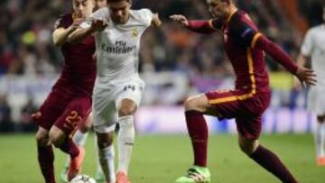 El centrocampista brasileño Casemiro cuajó ayer una buena actuación ante el Roma.