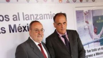 Alfredo Relaño y Javier Tebas, en el lanzamiento de AS México.