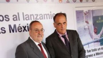 Alfredo Rela&ntilde;o y Javier Tebas, en el lanzamiento de AS M&eacute;xico.