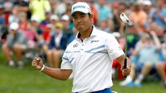 Hideki Matsuyama celebra su victoria en el Bridgestone Invitational.