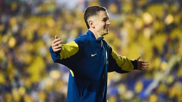 Alvaro Fidalgo of America during the Semi-Final second leg match between America and Cruz Azul as part of the Liga BBVA MX, Torneo Clausura 2025 at Ciudad de los Deportes Stadium on May 18, 2025 in Mexico City, Mexico.