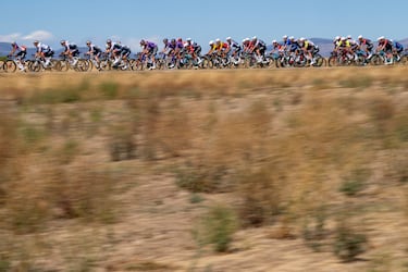 El pelotón en marcha durante la octava etapa de la Vuelta a España.