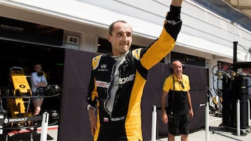 Robert Kubica en el test de Hungr&iacute;a con Renault.