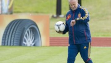 Del Bosque, en un entrenamiento.