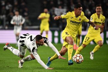 Yeremy Pino en acción contra la Juventus por la Champions League. 