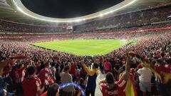 El Wanda Metropolitano se llen&oacute; ante el Barcelona.