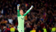 El guardameta alem&aacute;n del Barcelona, Marc-Andr&eacute; Ter Stegen, durante un partido.