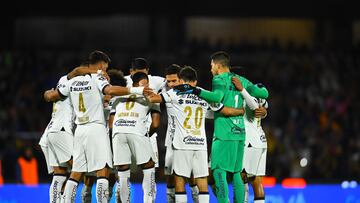 Players of Pumas during the Semifinals first leg match between Pumas UNAM and Tigres UANL as part of Torneo Apertura 2023 Liga BBVA MX, at Olimpico Universitario Stadium, December 07, 2023, in Mexico City.