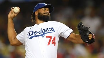 Aug 17, 2021; Los Angeles, California, USA; Los Angeles Dodgers relief pitcher Kenley Jansen (74) in the ninth inning of the game against the Pittsburgh Pirates at Dodger Stadium. Mandatory Credit: Jayne Kamin-Oncea-USA TODAY Sports