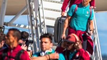 Cristiano Ronaldo, a la llegada de Portugal a Brasil.