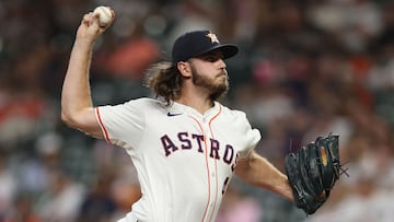 HOUSTON, TEXAS - SEPTEMBER 10: Spencer Arrighetti #41 of the Houston Astros pitches in the first inning against the Oakland Athletics at Minute Maid Park on September 10, 2024 in Houston, Texas. Tim Warner/Getty Images/AFP (Photo by Tim Warner / GETTY IMAGES NORTH AMERICA / Getty Images via AFP)
