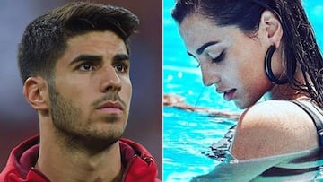 Imágenes del futbolista del Real Madrid Marco Asensio y de su novia, Sandra Garal.