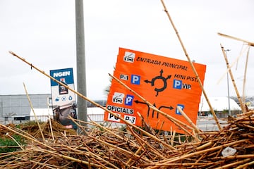 Vista de cómo ha quedado el circuito Ricardo Tormo tras las graves inundaciones en Valencia. 