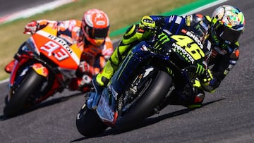 Valentino Rossi y Marc Marquez en Misano.