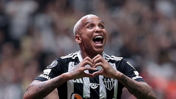 Soccer Football - Copa Libertadores - Semi Final - First leg - Atletico Mineiro v River Plate - Arena MVR, Belo Horizonte, Brazil - October 22, 2024 Atletico Mineiro's Deyverson celebrates scoring their first goal REUTERS/Cris Mattos