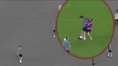 En el &uacute;ltimo entreno de europa league David Luiz le peg&oacute; un codazo a Higuain