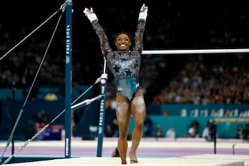 A la gimnasta estadounidense se le ha visto visiblemente feliz a medida que iba transcurriendo la clasificación. 