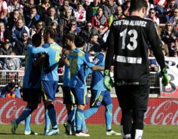 Celebración del gol de Bacca. 0-1.