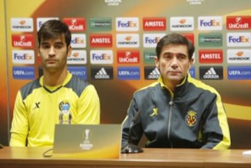 Trigueros y Marcelino durante la rueda de prensa. 