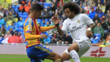 Marcelo, ante el Valencia.