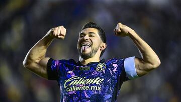 Henry Martin celebrates his goal 1-0 of America during the 12th round match between America and Santos as part of the Liga BBVA MX, Torneo Apertura 2024 at Ciudad de los Deportes Stadium on October 19, 2024 in Mexico City, Mexico.