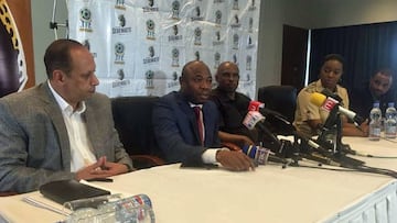 Emmanuel Amunike, en su presentación como seleccionador de Tanzania.