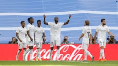 Antonio Rüdiger, defensa del Real Madrid, celebra el gol que marcó al Mallorca en el tiempo añadido de la segunda parte.