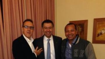 Wagner Ribeiro, Bartomeu y Neymar Senior, en una imagen de archivo.