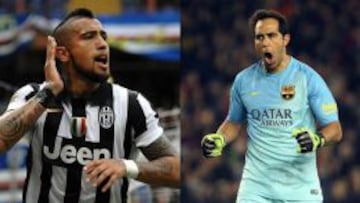 Arturo Vidal y Claudio Bravo quieren ser los primeros chilenos en ganar la Liga de Campeones.