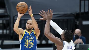 December 17, 2020; Sacramento, California, USA; Golden State Warriors guard Stephen Curry (30) shoots the basketball against Sacramento Kings guard Buddy Hield (24) during the first quarter at Golden 1 Center. Mandatory Credit: Kyle Terada-USA TODAY Sports