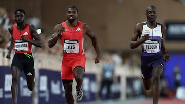 Jereem Richards, Noah Lyles y Letsile Tebogo.