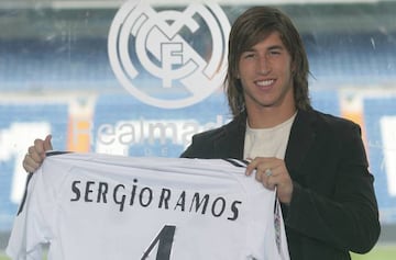 Ramos, en su presentación con el Real Madrid.